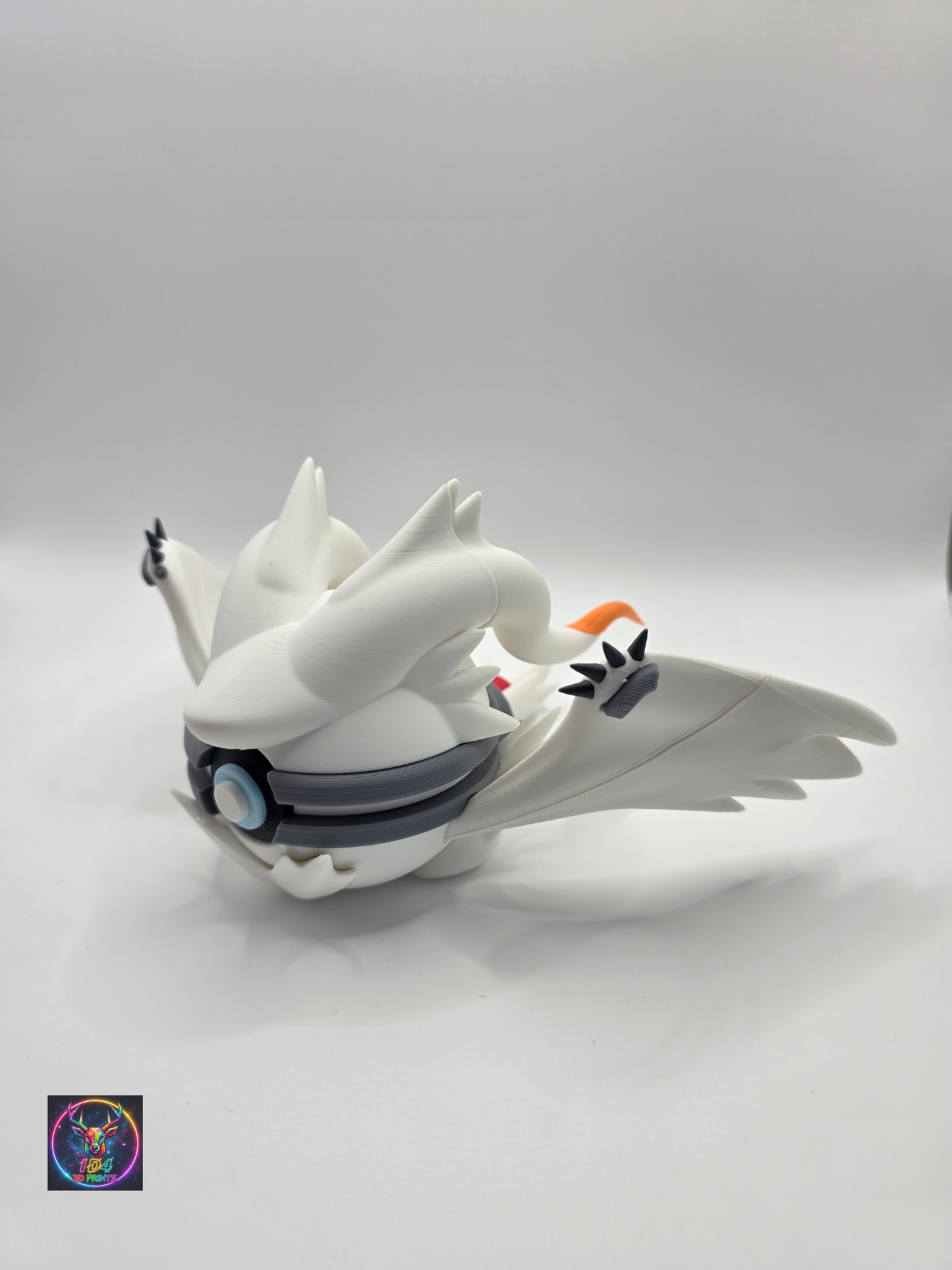 Character Design - 3D Printed Character Ball - Reshiram - Unique Display Collectible.