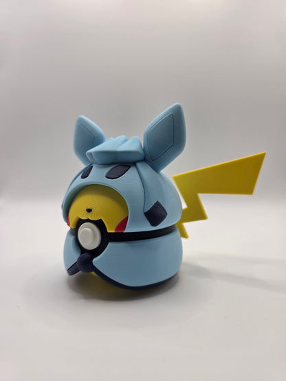 Character Design - 3D Printed Character Ball - Poncho Pikachu Collection - Unique Display Collectible.