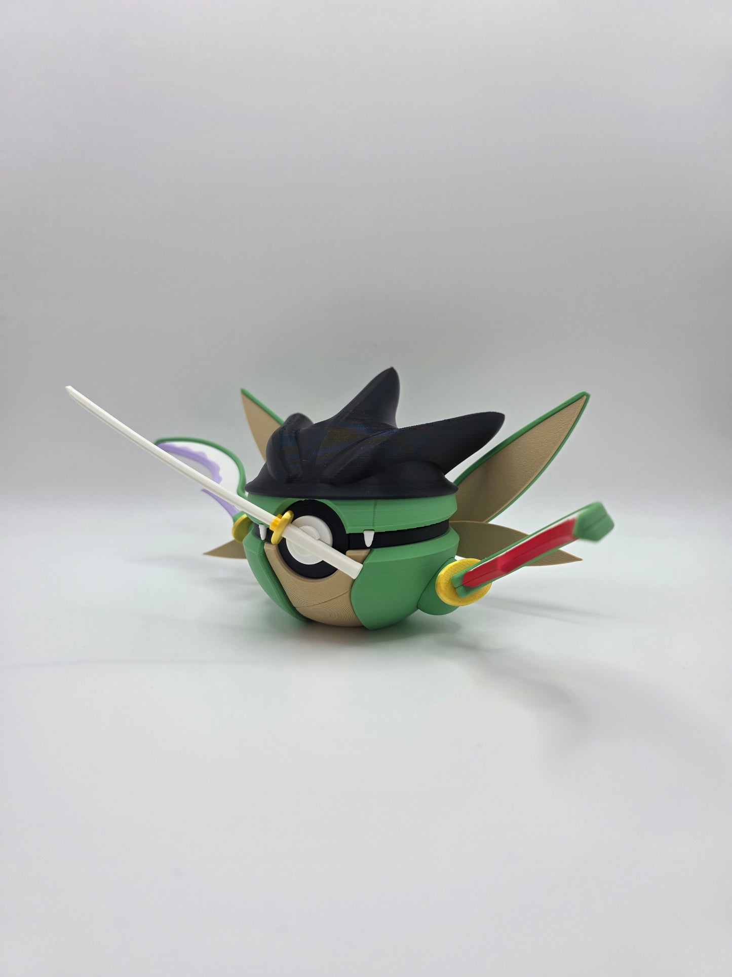 Character Design - 3D Printed Character Ball - Roronoa Zoro Scyther- Unique Display Collectible.
