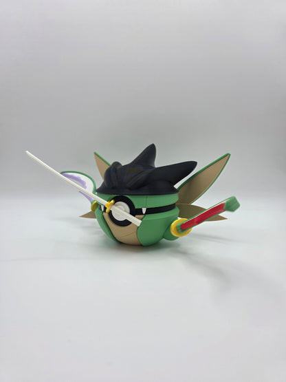 Character Design - 3D Printed Character Ball - Roronoa Zoro Scyther- Unique Display Collectible.
