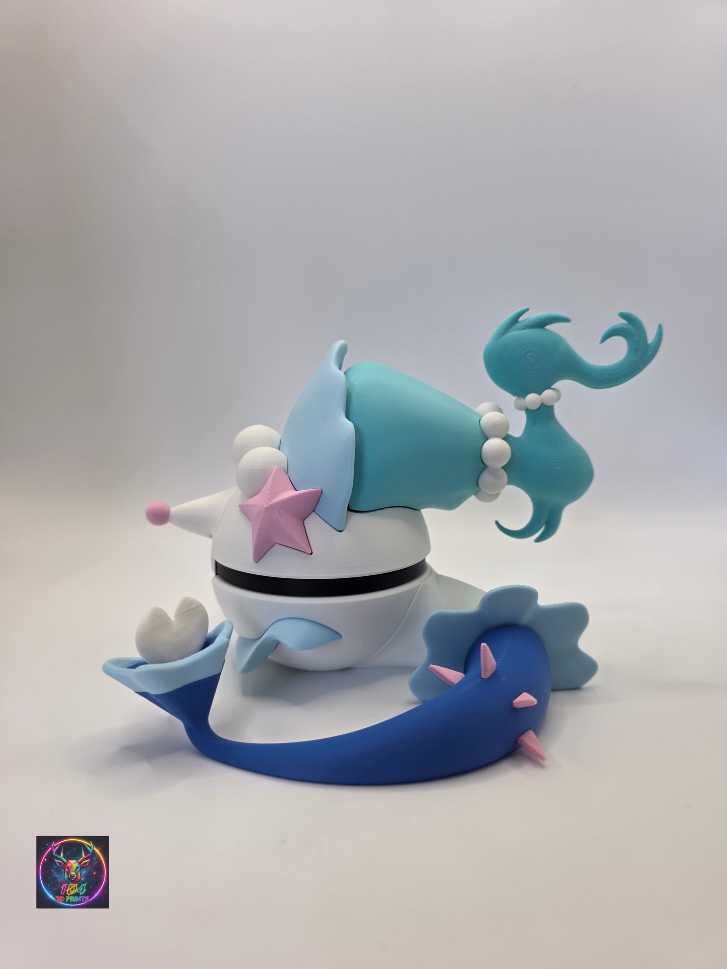 Character Design - 3D Printed Character Ball - Primarina - Unique Display Collectible.