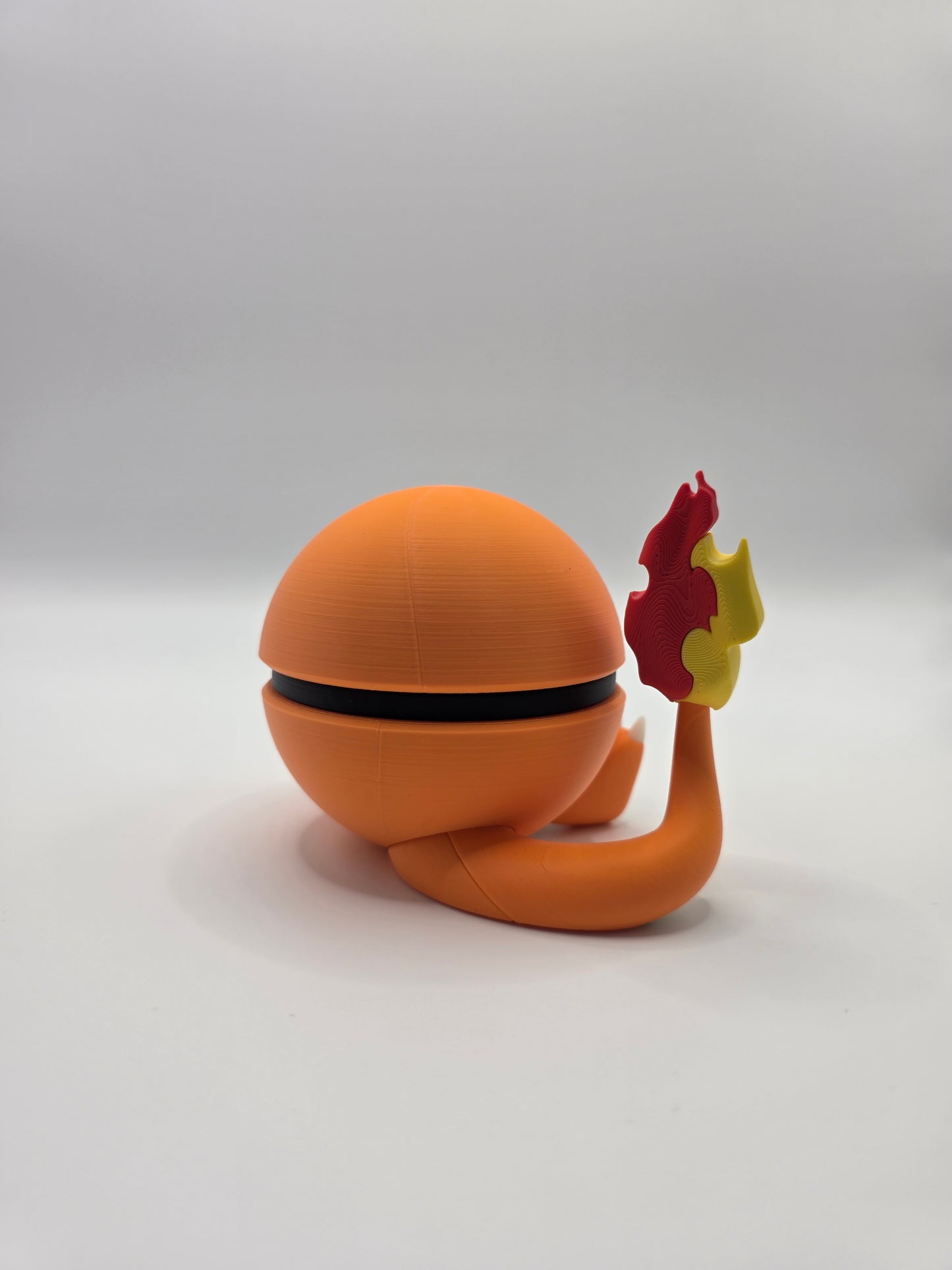 Character Design - 3D Printed Character Ball - Charmander - Unique Display Collectible.