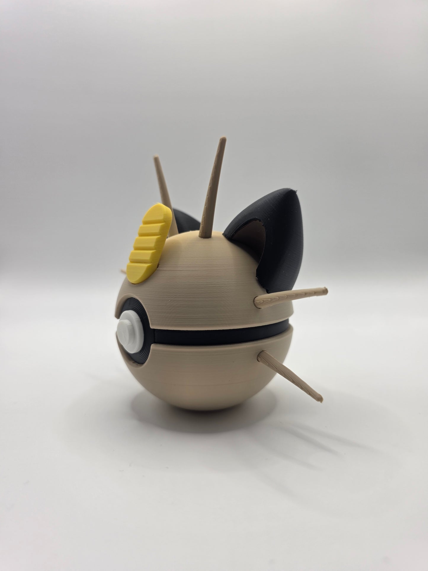 Character Design - 3D Printed Character Ball - Meowth - Unique Display Collectible.