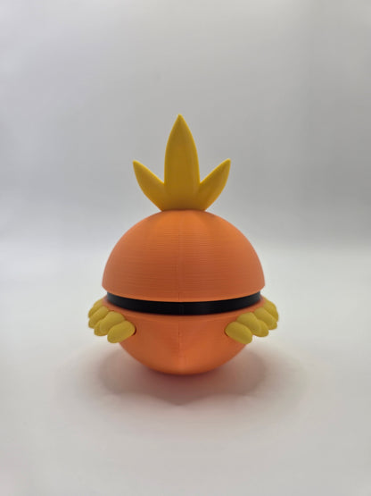 Character Design - 3D Printed Character Ball - Torchic - Unique Display Collectible.