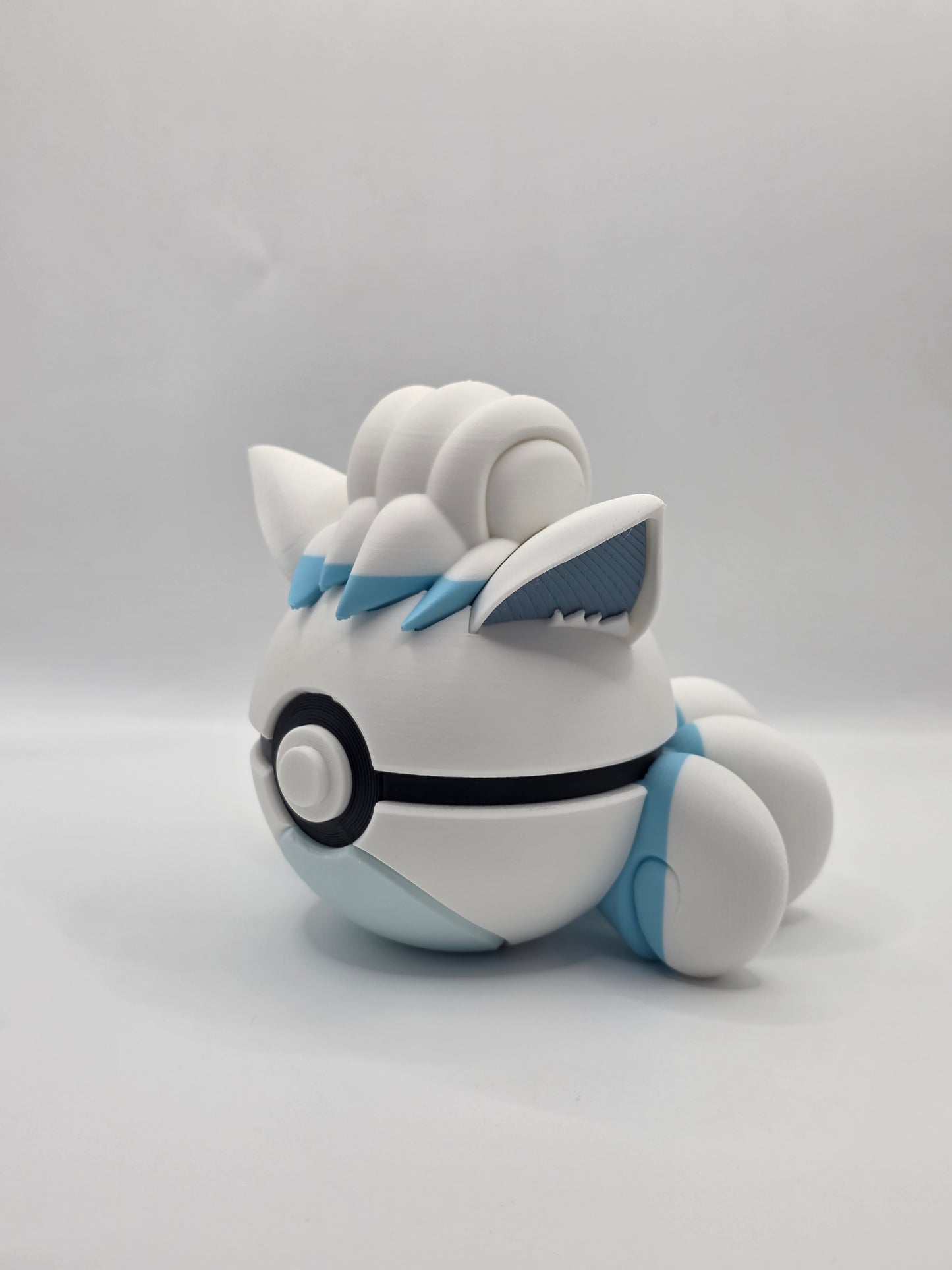 Character Design - 3D Printed Character Ball - Alolan Vulpix - Unique Display Collectible.
