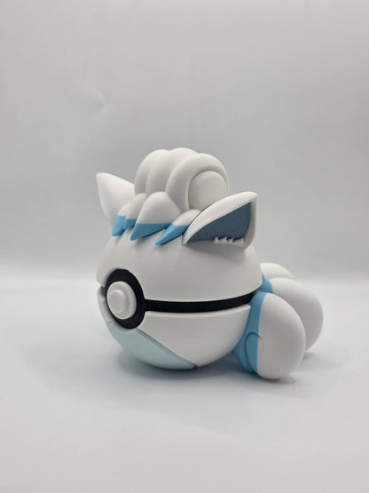 Character Design - 3D Printed Character Ball - Alolan Vulpix - Unique Display Collectible.