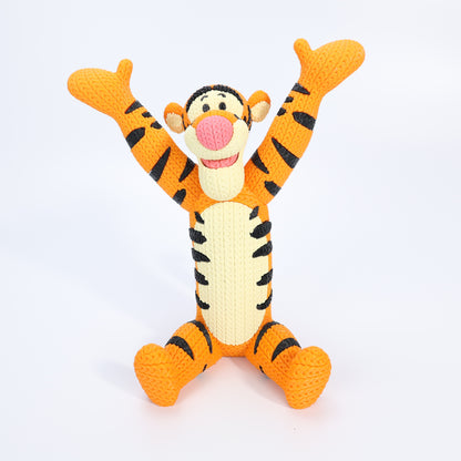 Cozy Knit-Style Bouncy Tiger Figure – 3D Printed Collectible