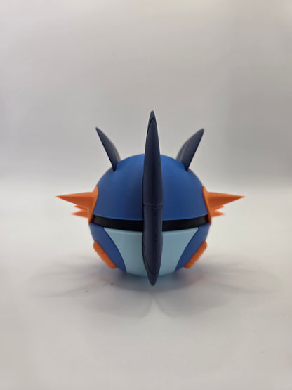 Character Design - 3D Printed Character Ball - Swampert - Unique Display Collectible.