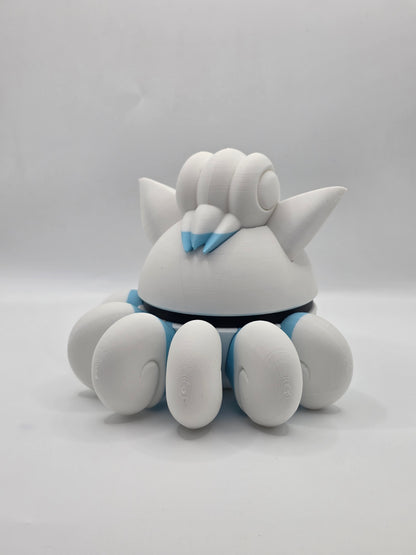 Character Design - 3D Printed Character Ball - Alolan Vulpix - Unique Display Collectible.