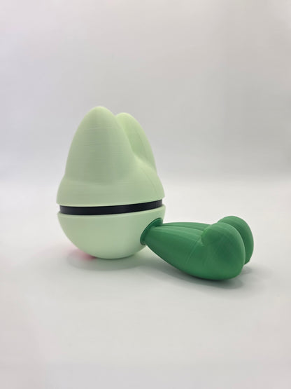 Character Design - 3D Printed Character Ball - Treecko - Unique Display Collectible.