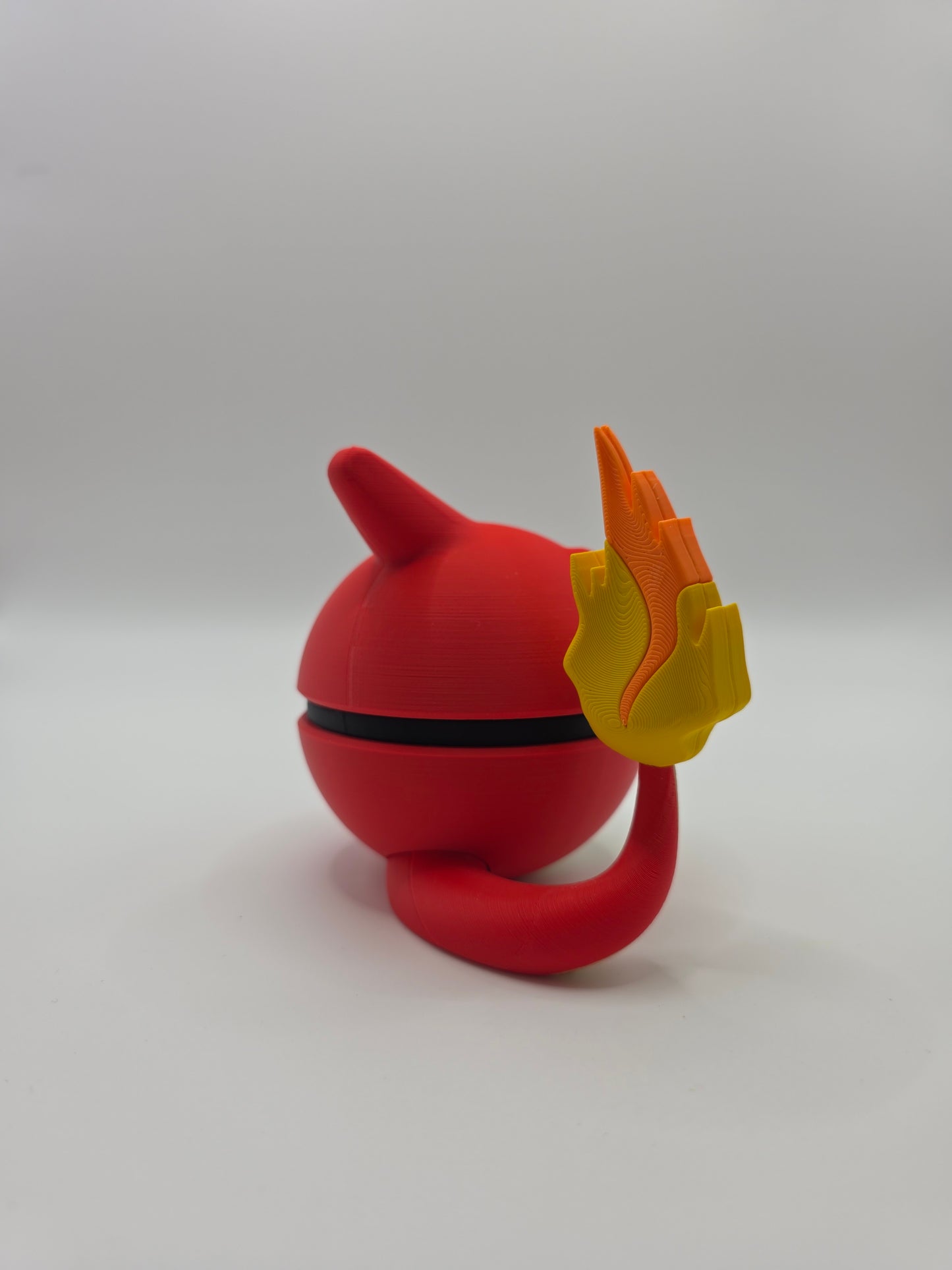Character Design - 3D Printed Character Ball - Charmeleon - Unique Display Collectible.