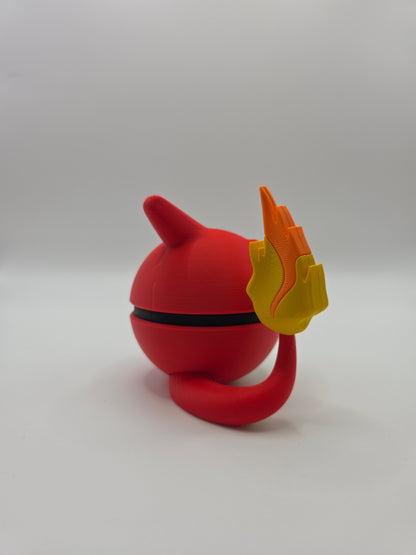 Character Design - 3D Printed Character Ball - Charmeleon - Unique Display Collectible.